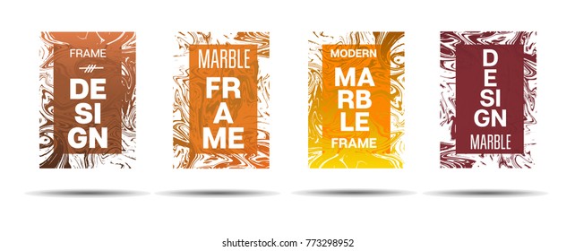 Marble Textured Border.  Vector Funky Hipster Border for Text, Sale, Announcement. Modern Cover, Business Card, Music Poster Marble Textured Design Dynamic Futuristic Creative Neon Colored Banner.