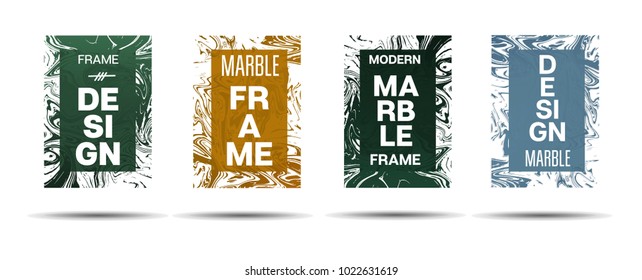 Marble Textured Border.  Vector Painted Hipster Border for Sale Ads, Text. Modern Cover, Business Card, Music Poster Marble Textured Design Dynamic Funky Creative Neon Colored Banner.