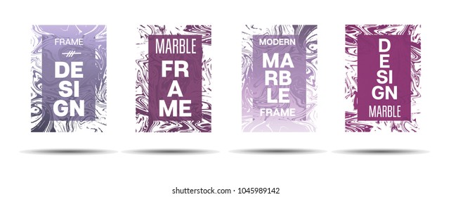 Marble Textured Frame.  Vector Funky Hipster Border for Sale Ads, Congratulations. Marble Textured Cool Cover, Business Card, Music Poster Design Dynamic Futuristic Creative Neon Colored Banner.