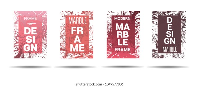 Marble Textured Frame.  Vector Funky Hipster Border for Sale Ads, Congratulations. Marble Textured Minimal Cover, Business Card, Music Poster Design Dynamic Futuristic Creative Neon Paints Banner.