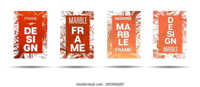 Marble Textured Frame.  Vector Funky Hipster Border for Text, Sale, Announcement. Modern Cover, Business Card, Music Poster Marble Textured Design Dynamic Futuristic Creative Liquid Paint Banner.