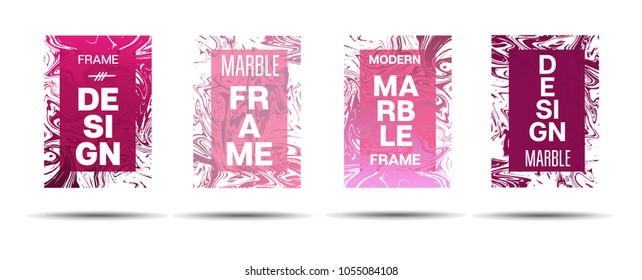Marble Textured Frame.  Vector Funky Hipster Border for Text, Sale, Announcement. Marble Textured Minimal Cover, Business Card, Music Poster Design Dynamic Futuristic Creative Neon Paints Banner.