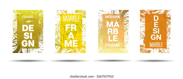 Marble Textured Frame.  Vector Funky Hipster Border for Text, Sale, Announcement. Marble Textured Minimal Cover, Business Card, Music Poster Design Dynamic Futuristic Creative Suminagashi Banner.