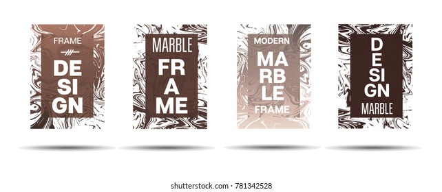 Marble Textured Frame.  Vector Funky Hipster Border for Sale Ads, Congratulations. Modern Cover, Business Card, Music Poster Marble Textured Design Dynamic Funky Creative Neon Colored Banner.