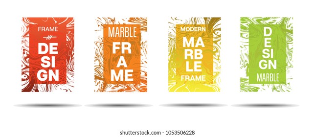Marble Textured Frame.  Vector Painted Hipster Border for Sale Ads, Text. Modern Cover, Business Card, Music Poster Marble Textured Design Dynamic Futuristic Creative Suminagashi Banner.