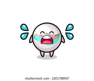 marble toy cartoon illustration with crying gesture , cute design