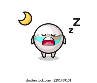 ilustración de personajes de juguete de mármol durmiendo por la noche, diseño bonito