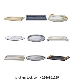 marble tray set cartoon. food healthy, modern stone, diet natural, nutrition meal, decoration marble tray vector illustration