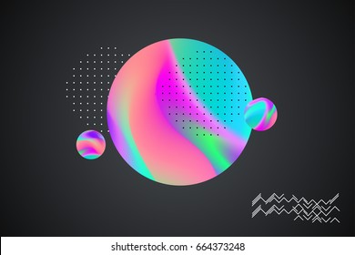 Fondos de ilustración de moda de mármol, carteles con formas abstractas de burbujas líquidas, elementos de diseño planos y 3d de estilo geométrico de los años 80. Arte retro para cubiertas, carteles, afiches.