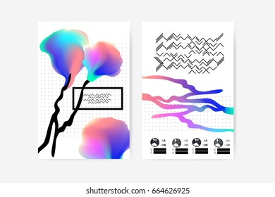 Fondos de ilustración de moda de mármol, carteles con formas abstractas de burbujas líquidas, elementos de diseño planos y 3d de estilo geométrico de los años 80. Arte retro para portadas, pancartas, volantes y afiches.
