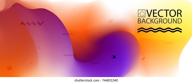 Marble trendy illustration backgrounds, placards with abstract blured shapes, 80s memphis geometric style design elements. Modern art for covers, banners, flyers and posters.