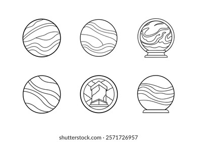 marble vector icon line art illustration