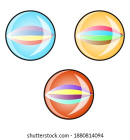 marble vector illustrations, isolated on white background, top view