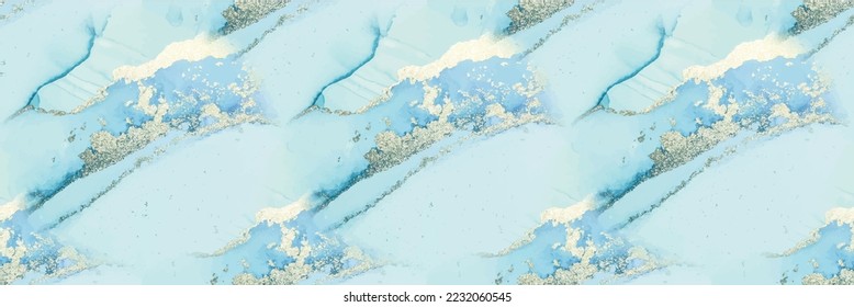 Tinta vectorial de mármol. Mármol de lujo. Vector de aceite Textura Elegante. Pintura abstracta de vectores. Acuarela de Mármol Verde. Fondo de color del agua. Tinta de alcohol de bronce. Pintura de tinta azul. Fondo del Resumen del Oro.