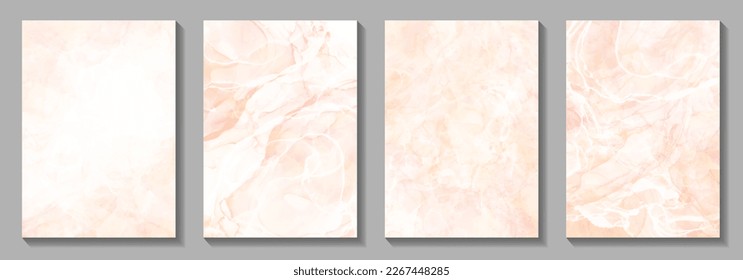 Marble vector texture background for cover design, poster, cover, banner, flyer, cards and design interior. Marbled tile. Pink and beige stone texture. Hand-drawn luxury illustration.