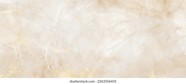 Marmor, Vektorstrukturhintergrund mit goldener Stickerei. Beige Steinstruktur für Deckdesign, Plakat, Deckel, Banner, Flyer, Karten. Handgezeichnete Luxus-Illustration für Design-Inneneinrichtung. Tile. Fußboden. Mauer