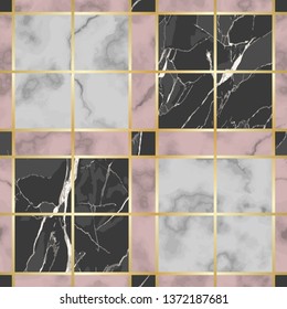Marble Vector Texture Luxury Check Seamless Pattern