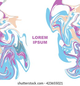 Marble vector texture, marbling abstract background illustration, marbling watercolor colorful ink.