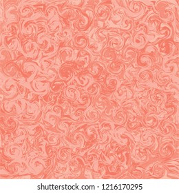 Marble vibrant texture in coral red tones, abstract digital vector paint salmon color background.