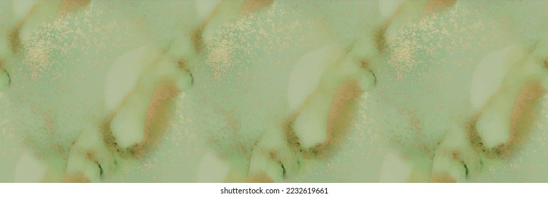 Marble Water Color. Alcohol Ink Canvas. Green Oriental Watercolor. Modern Abstract Template. Fluid Elegant Repeat. Gold Art Paint. Green Marble Background. Bronze Ink Vector. Gold Luxury Watercolor