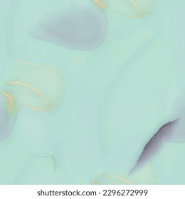 Marble Water Color. Water Color Background. Blue Light Marble Watercolor. Luxury Abstract Template. Gold Alcohol Ink Repeat. Blue Gradient Background. Gold Lilac Art Tile. Floor Seamless Repeat.