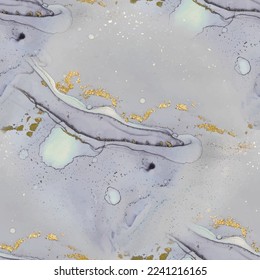 Marble Water Color. Blue Alcohol Ink Marble. Gold Art Floor. Amethyst Water Color Background. Fluid Marble Background. Modern Abstract Repeat. Gold Wall Seamless Glitter. Blue Gradient Watercolor.