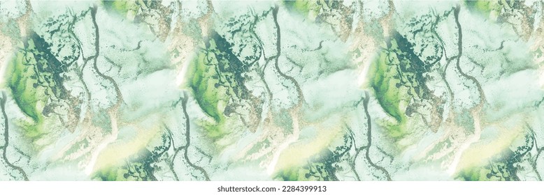 Marble Water Color. Gold Ink Paint. Alcohol Ink Background. Foil Vector Seamless Texture. Modern Seamless Painting. Shiny Vector Ink. Blue Marble Watercolor. Green Gradient Background. Golden Marble.