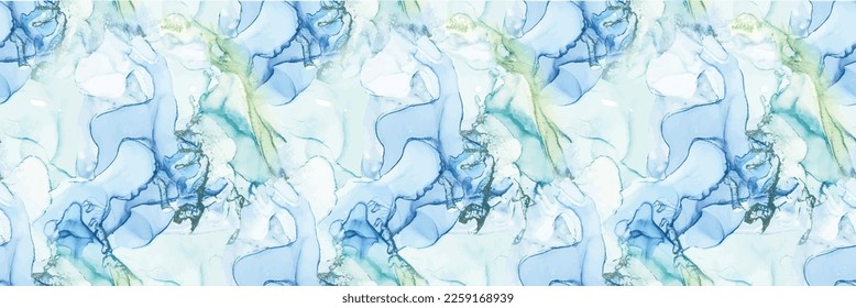 Marble Water Color. Luxury Canvas. Vector Ink Watercolor. Gold Marble Background. Luxury Seamless Template. Foil Vector Seamless Repeat. Green Art Paint. Blue Gradient Watercolor. Shiny Alcohol Ink.