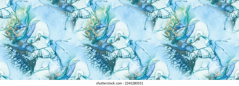Marble Water Color. Vector Ink Watercolor. Gold Geode Elegant Glitter. Luxury Abstract Template. Golden Canvas. Foil Marble Watercolor. Shiny Alcohol Ink. Blue Gradient Background. Green Ink Paint.