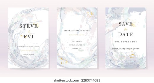 Marmor Aquarell Vektorhintergrund. Template Wedding Art Design. Gold Luxury Spray auf Marmor Texture. Pastellton Tones Style. Klassische Minimalistische Einladung. Creative Cover for Brochure, Artwork.