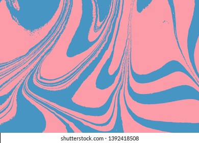 Marble with wave ripple texture background. Abstract marbling pattern or wood texture, watercolor Ebru style. Trendy textile, fabric, wrapping. Aqua ink painting on water. Vector.