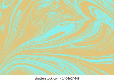 Marble with wave ripple texture background. Abstract marbling pattern or wood texture, watercolor Ebru style. Trendy textile, fabric, wrapping. Aqua ink painting on water. Vector.