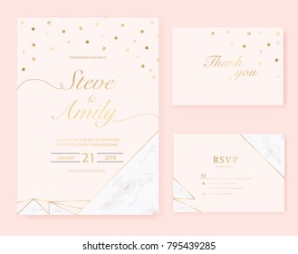 Marble wedding card