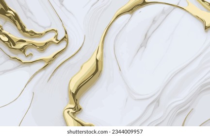 Marble white-gold surface texture background. luxury abstract pattern marble white vector illustration