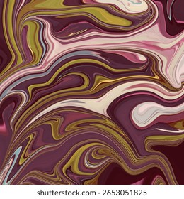 Arte abstrata marmoreada em borgonha, creme e ouro com texturas em espiral e contraste profundo. Perfeito para design, impressão ou uso digital.