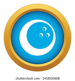 Marbled bowling ball icon blue vector isolated on white background for any design