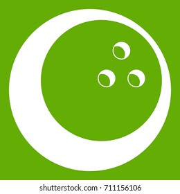 Marbled bowling ball icon white isolated on green background. Vector illustration