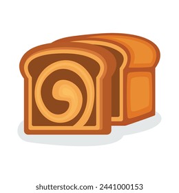 Marbled Bread icon vector isolated on a white background. Sweet delicious swirl bread with cocoa flavor vector illustration. Marble Rye Bread loaf graphic design element