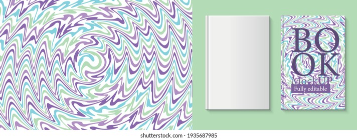 Marbled paper mockup. Fully editable vector book marbled paper layouts_02
