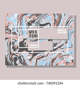 Marbled pastel abstract background. Liquid marble pattern. Vector fluid texture. Business template design.