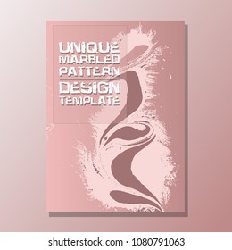 Marbled pink abstract background. Liquid marble pattern. Vector fluid texture. Business template design.