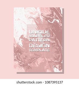 Marbled pink abstract background. Liquid marble pattern. Vector fluid texture. Business template design.