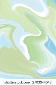 Patrones de remolinos de mármol, Formas orgánicas que fluyen, tonos verdes y azules vibrantes, enfoque suave etéreo, arte abstracto digital