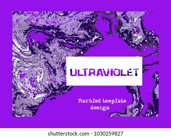 Marbled violet abstract background. Liquid marble pattern. Vector fluid texture. Business template design.