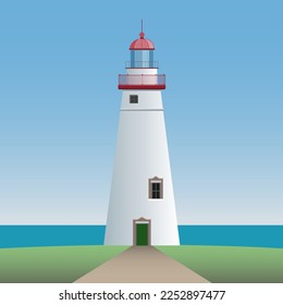 Faro Marblehead, Ohio, Estados Unidos, fue construido en 1822. Situado en el lago Erie, Grandes Lagos de América.