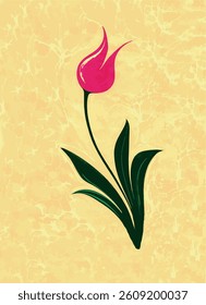 Marbling art tulip, hyacinth, flower drawing vector. Marbling art traditional turkish ottoman art. Ebru