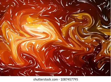 Marbling. Light Orange Marble texture. Paint splash. Colorful fluid. Abstract liquid colored background. Vector illustration.