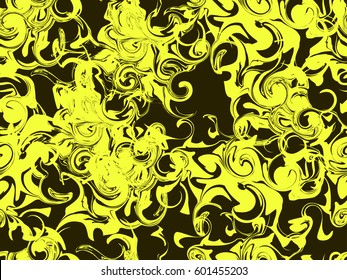 Marbling seamless pattern. Marbled paper watercolor. Drawing on the water. Grunge textures. Vector illustration 