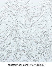 Marbling silver shiny metallic texture on sky blue background.