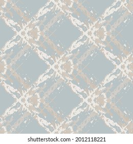 Marbling style burlap texture natural beige vector seamless pattern background. Fiber texture diagonal grid backdrop painterly faux watercolor Pastel blue beige overlapping weave blend for wellness
